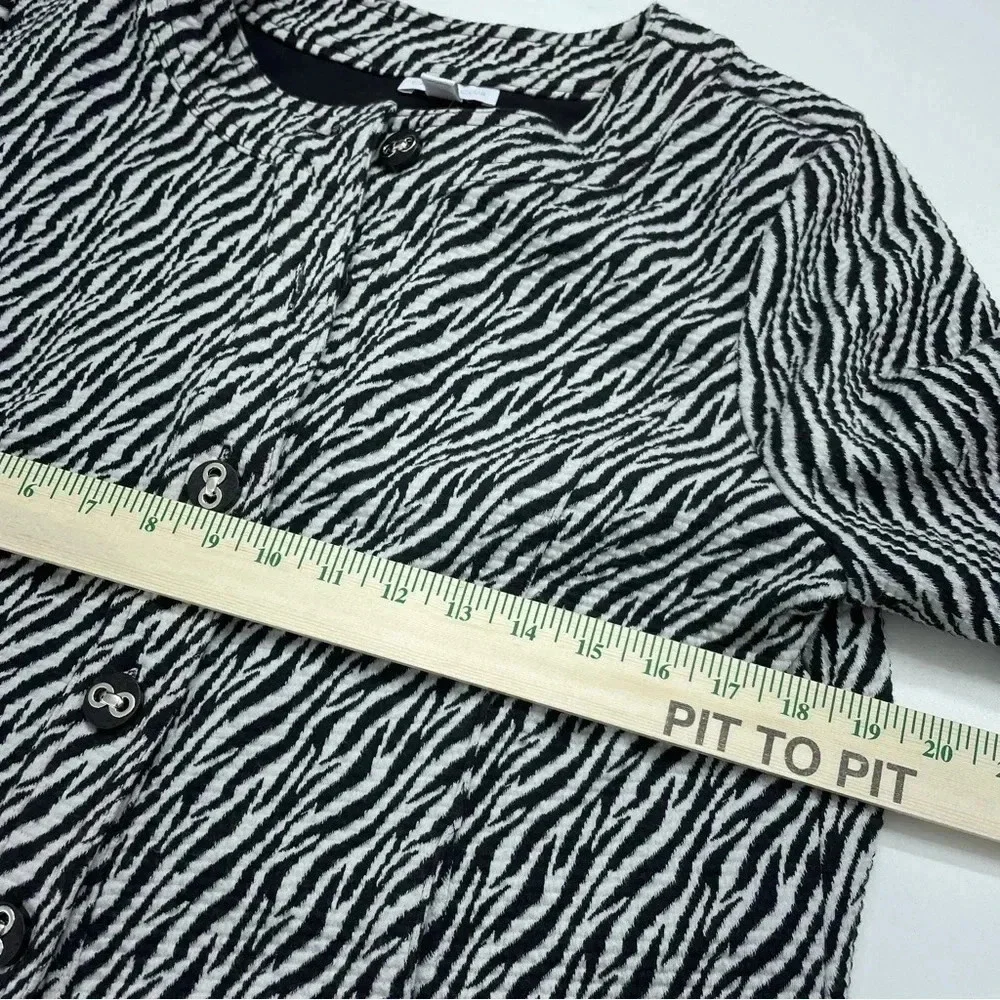 Charter Club Womens Size L button up jacket zebra print 1922